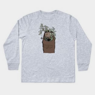 Green Thumb Surreal Garden Art for Plant and Nature Lovers Kids Long Sleeve T-Shirt